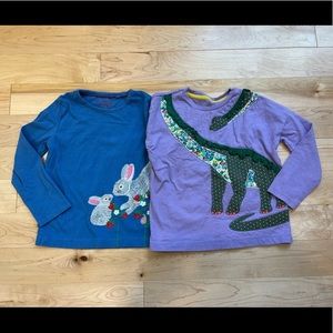 Mini Boden 4/5 appliqué tops bundle